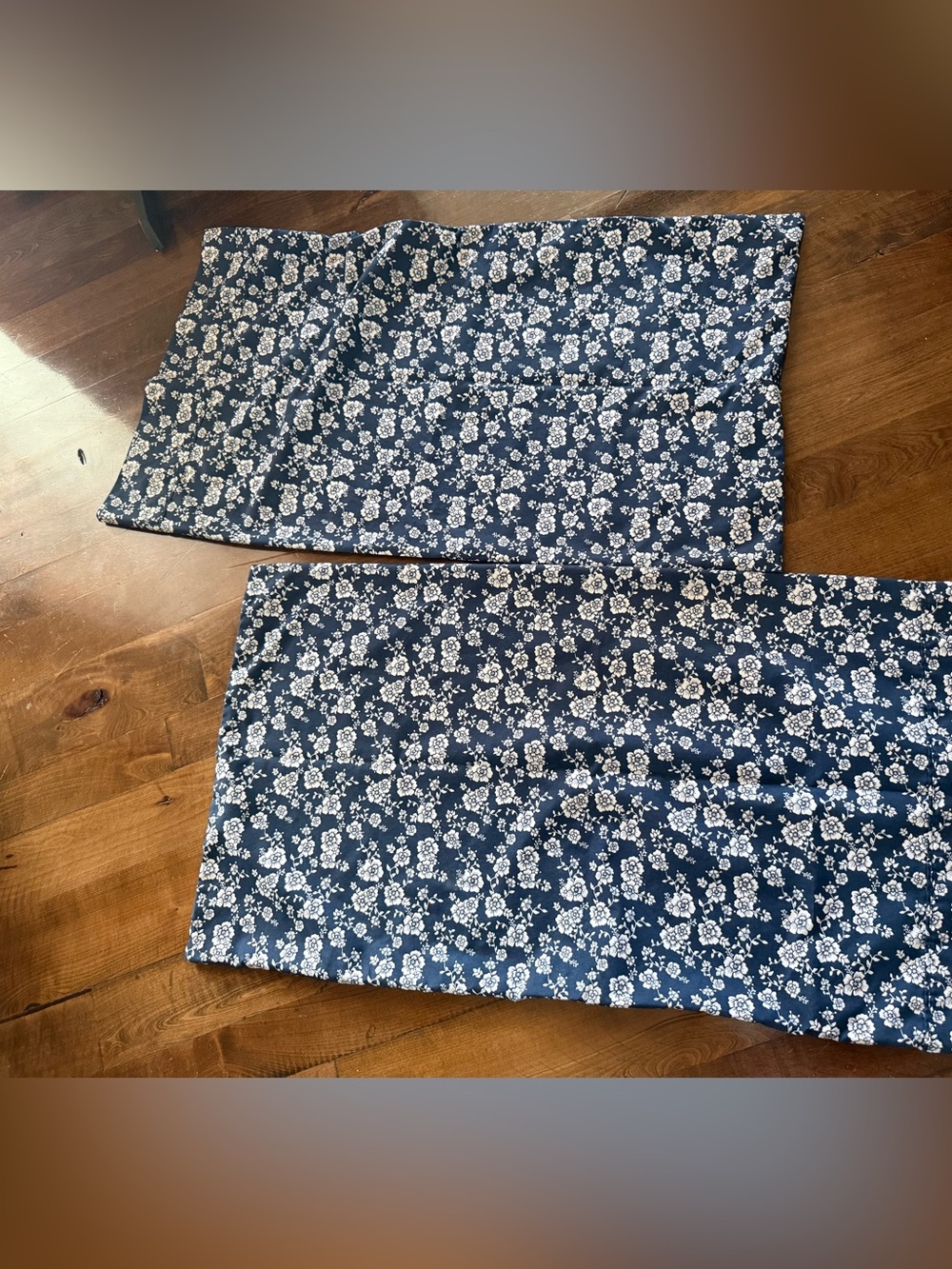 South Point floral navy blue and white king pillow shams only! Set of 2